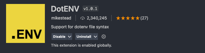 VScode extensions for ruby on rails - DotENV VScode extensions for ruby on rails - DotENV